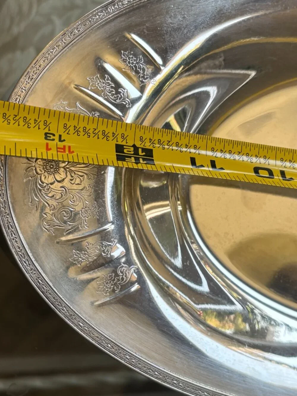 Vintage Heirloom Plate Silver Plated Oval Serving Platter